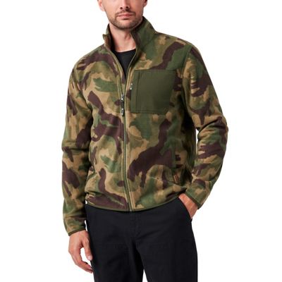 Lucky Brand Workwear Full Zip Camo Polar Fleece Jacket