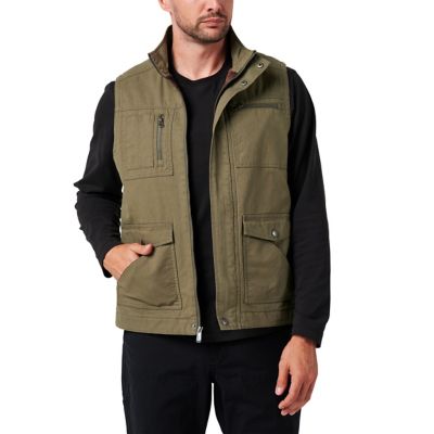 Image showing  Zip Canvas Vest with Plaid Flannel Lining