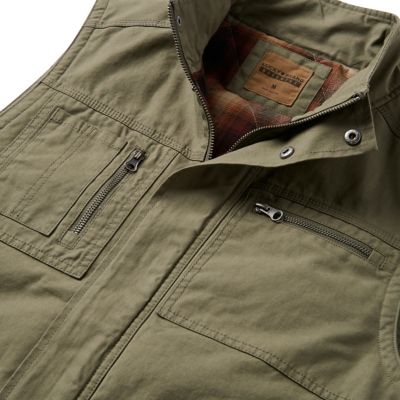 Image showing  Zip Canvas Vest with Plaid Flannel Lining