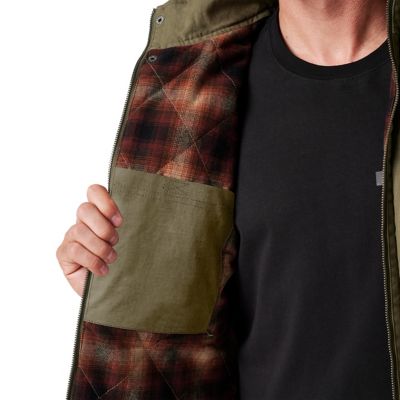 Image showing  Zip Canvas Vest with Plaid Flannel Lining