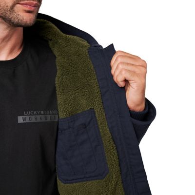Image showing  Zip Hooded Canvas Chore Coat with Sherpa Lining
