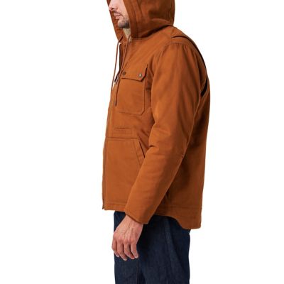 Image showing  Zip Hooded Canvas Chore Coat with Sherpa Lining