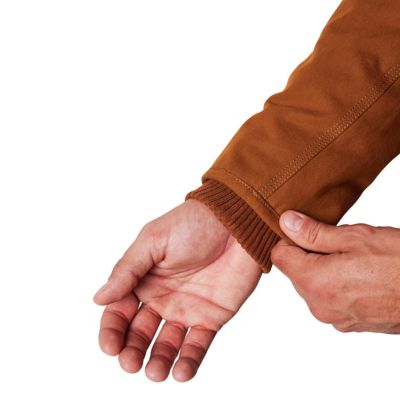 Image showing 6 th Lucky Brand Workwear Zip Hooded Canvas Chore Coat with Sherpa Lining