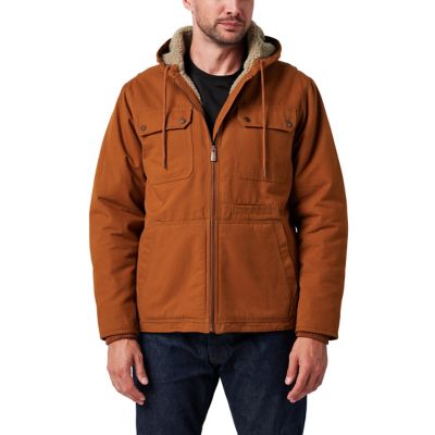 Image showing  Zip Hooded Canvas Chore Coat with Sherpa Lining