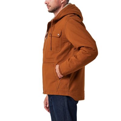 Image showing  Zip Hooded Canvas Chore Coat with Sherpa Lining