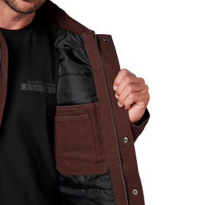 Image showing 4 th Lucky Brand Workwear Full Zip Canvas Chore Jacket with Quilted Lining