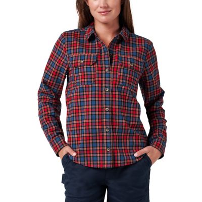 Image showing  Long Sleeve Hunter Yarn Dyed Plaid Flannel Shirt