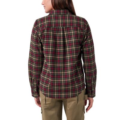 Image showing 1 th Lucky Brand Workwear Long Sleeve Hunter Yarn Dyed Plaid Flannel Shirt