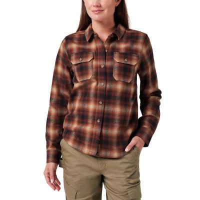 Image showing 0 th Lucky Brand Workwear Long Sleeve Womens River Yarn Dyed Plaid Flannel Shirt