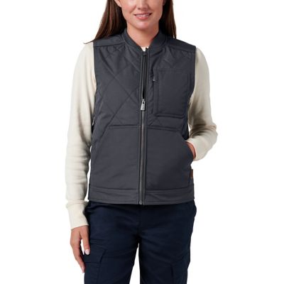 Lucky Brand Workwear Tactical Canvas Quilted Vest with Plaid Flannel Lining