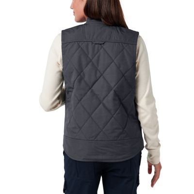 Image showing  Tactical Canvas Quilted Vest with Plaid Flannel Lining