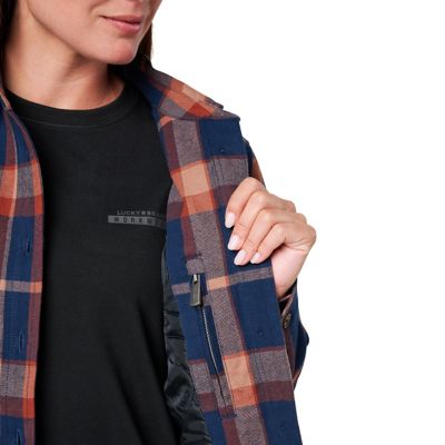 Image showing  Yarn Dyed Plaid Flannel Shirt Jacket with Quilted Lining