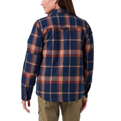 Image showing  Yarn Dyed Plaid Flannel Shirt Jacket with Quilted Lining