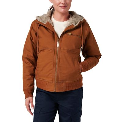 Lucky Brand Workwear Hooded Canvas Chore Jacket with Sherpa Lining