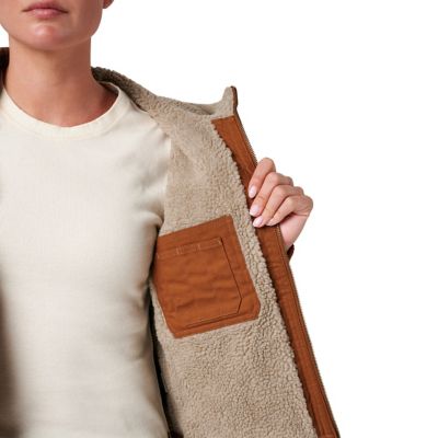 Image showing  Hooded Canvas Chore Jacket with Sherpa Lining
