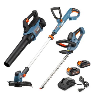 Image showing  20V Max Straight Shaft Cordless String Trimmer, Hedge Trimmer and Blower Combo Kit, Battery and Charger Included