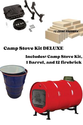 Total Sourcing Concepts Camp Stove Kit with Barrel and 12 Firebrick