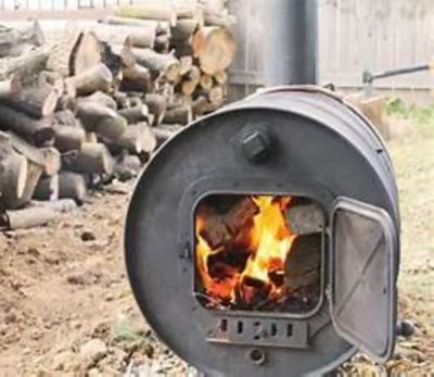 Image showing  Camp Stove Kit with Barrel and 12 Firebrick