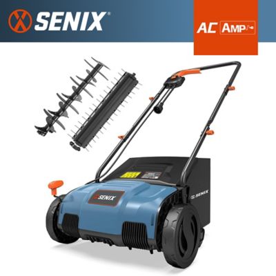 Senix 12 Amp 12.6 in. Electric Dethatcher and Scarifier with Collection Bag