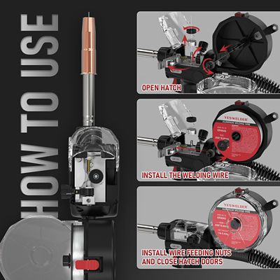 Image showing  150Amp, 10 ft. Cable, Aluminum Welding Spool Gun Fits Miller Welder