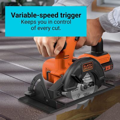 Image showing 5 th Black & Decker 20V Circular Saw With Battery and Charger