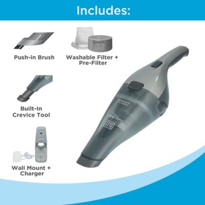 Image showing 1 th Black & Decker HNVC220BCZ01 7.2 V 2.0Ah Cordless Hand Vacuum (Gray)