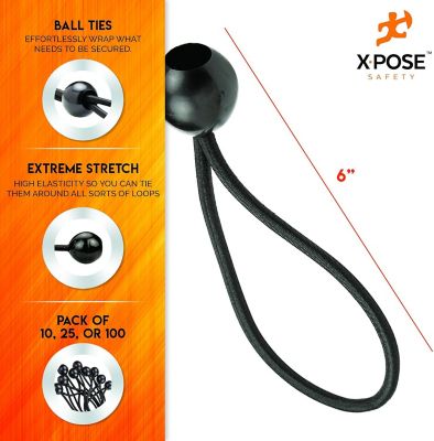 Image showing  Ball Bungees Black 6 in. - 25 pk.