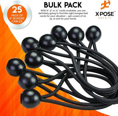 Image showing  Ball Bungees Black 6 in. - 25 pk.