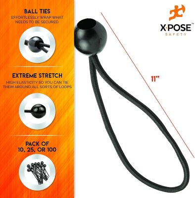 Image showing  Ball Bungees Black 11 in. - 10 pk.