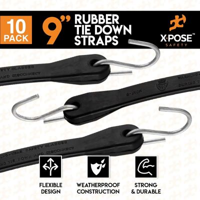 Image showing  Molded Rubber Tie Down Straps 9 in. - 10 pk.