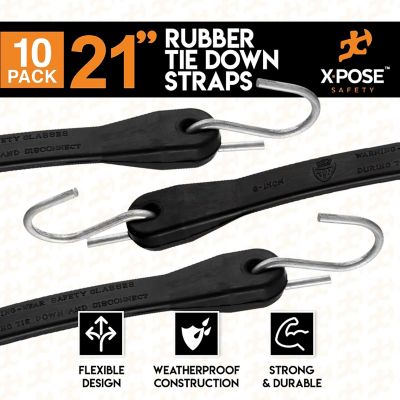 Image showing  Molded Rubber Tie Down Straps 21 in. - 10 pk.