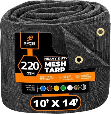 Xpose Safety Mesh Truck Tarp, Black, 10 x 14 ft.