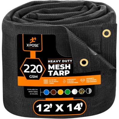 Xpose Safety Mesh Truck Tarp, Black, 12 x 14 ft.