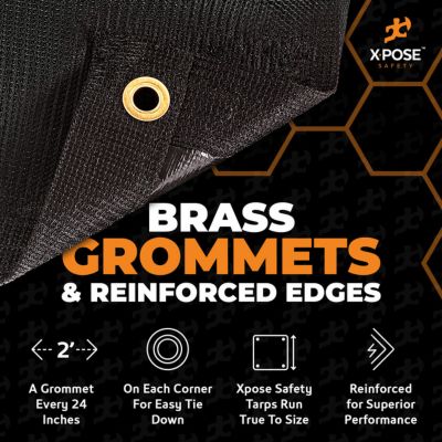 Image showing  Mesh Truck Tarp, Black, 12 x 16 ft.