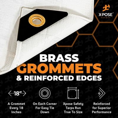 Image showing  Poly Tarp Extra Heavy Duty 12 Mil, White, 20 x 24 ft.