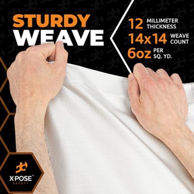 Image showing  Poly Tarp Extra Heavy Duty 12 Mil, White, 20 x 24 ft.