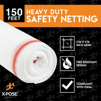 Image showing  Heavy Duty White 1/16 in. Mesh Fire Retardant Debris Netting - 8 ft.6 in. x 150 ft.