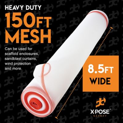 Image showing  Heavy Duty White 1/16 in. Mesh Fire Retardant Debris Netting - 8 ft.6 in. x 150 ft.