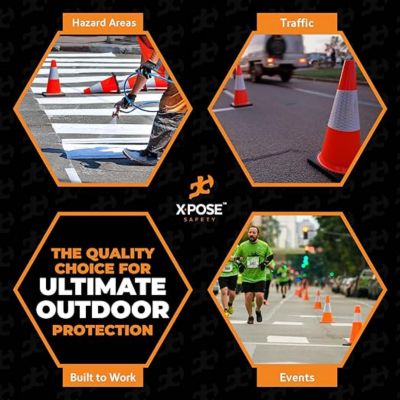 Image showing 6 th Xpose Safety Traffic Cone 18 in. 3 lb. Orange with Reflective Collar