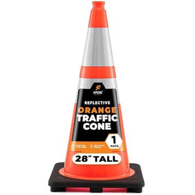 Xpose Safety Traffic Cone 28 in. 7 lb. Orange with Reflective Collars