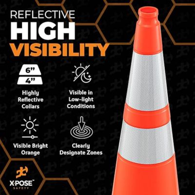 Image showing  Traffic Cone 36 in. 10 lb. Orange with Reflective Collars