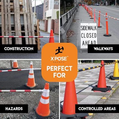 Image showing  Retractable Cone Bar, 6-10 ft. Length, Orange/White