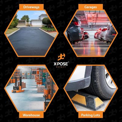 Image showing 6 th Xpose Safety Heavy Duty Rubber Parking Curb 72 in. x 6 in. x 4 in.