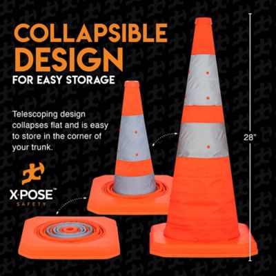 Image showing  Collapsible Orange Traffic Safety Cone - 28 in.