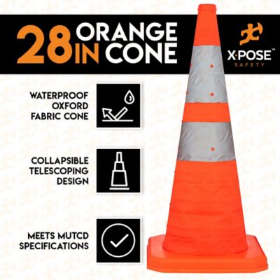 Image showing  Collapsible Orange Traffic Safety Cone - 28 in.