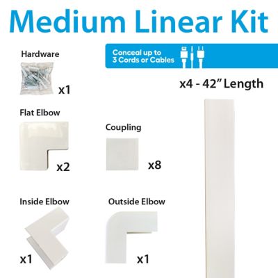 Image showing  Medium Raceway Linear Cord Hiding Kit- White