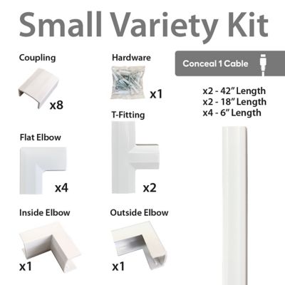 Image showing  Small Raceway Variety Cord Hiding Kit- White