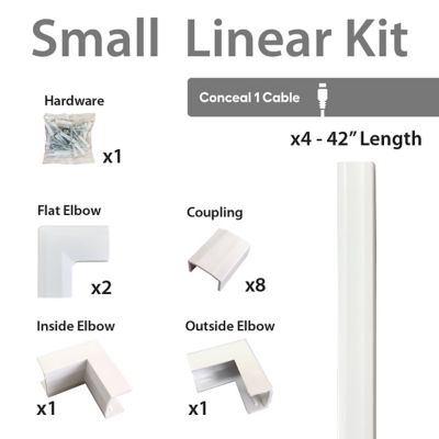 Image showing  Small Raceway Linear Cord Hiding Kit- White
