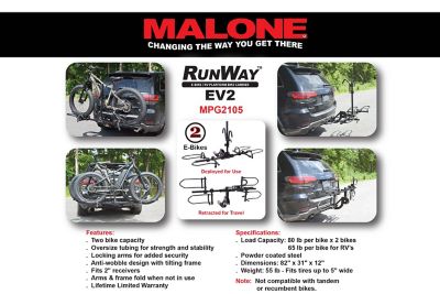 Image showing  Runway EV2 - E-Bike/RV 2 Bike Platform Rack