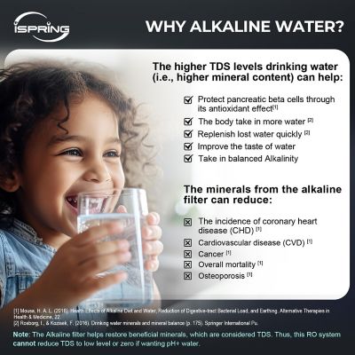 Image showing  Under Sink 6-Stage Reverse Osmosis Drinking Filtration System with Alkaline Remineralization, and Pump